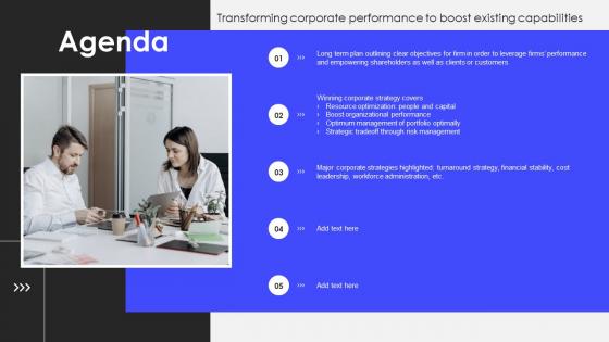 Agenda Transforming Corporate Performance To Boost Existing Capabilities