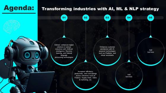 Agenda Transforming Industries With AI ML And NLP Strategy