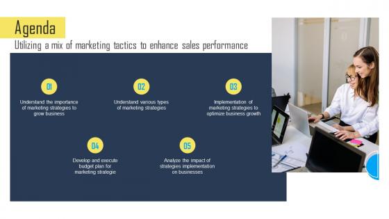Agenda Utilizing A Mix Of Marketing Tactics To Enhance Sales Strategy SS V