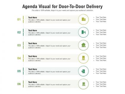 Agenda visual for door to door delivery infographic template
