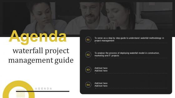 Agenda Waterfall Project Management Guide Ppt Powerpoint Presentation File Formats