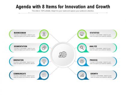 Agenda with 8 items for innovation and growth