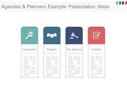 Agendas and planners example presentation ideas