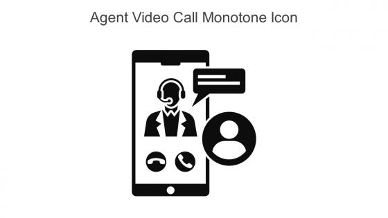 Agent Video Call Monotone Icon In Powerpoint Pptx Png And Editable Eps Format