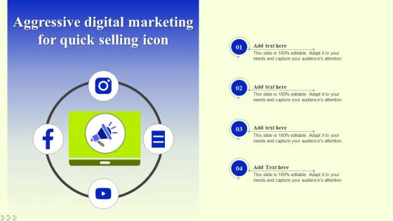 Aggressive Digital Marketing For Quick Selling Icon