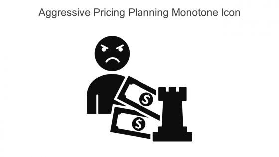 Aggressive Pricing Planning Monotone Icon In Powerpoint Pptx Png And Editable Eps Format
