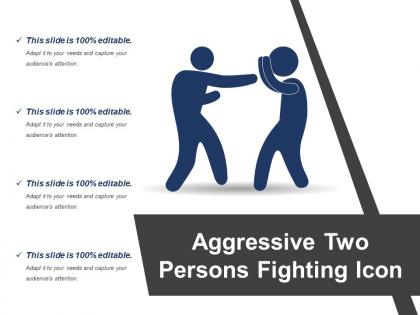 Aggressive two persons fighting icon