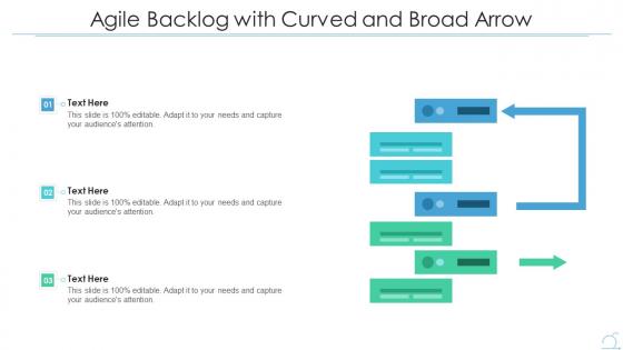 Agile backlog with curved and broad arrow