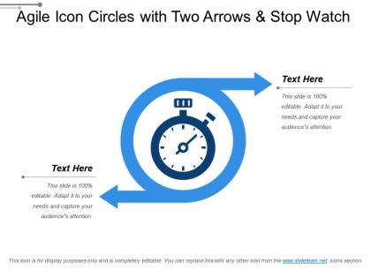 Agile icon circles with two arrows and stop watch