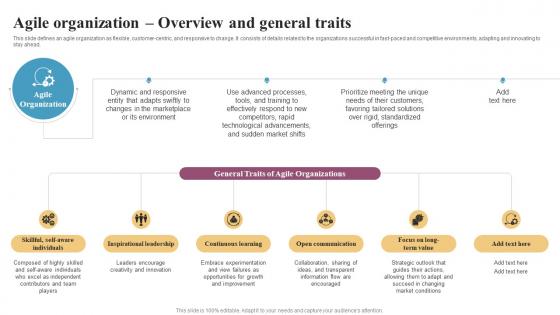 Agile Organization Overview And General Traits Integrating Change Management CM SS