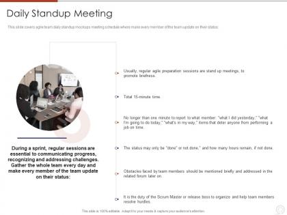 Agile planning development methodologies and framework it daily standup meeting