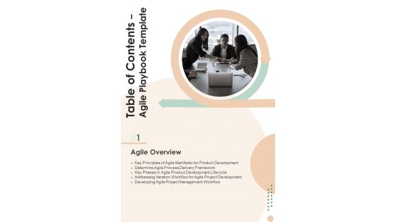 Agile Playbook Template Table Of Contents One Pager Sample Example Document