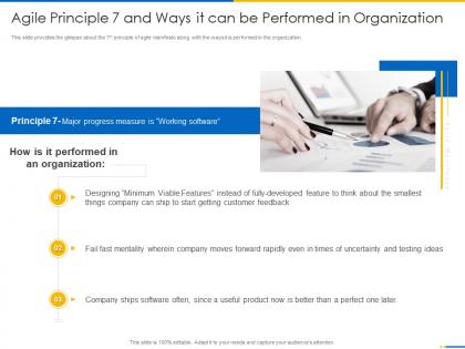 Agile principle 7 and ways it can be performed in organization agile manifesto ppt inspiration