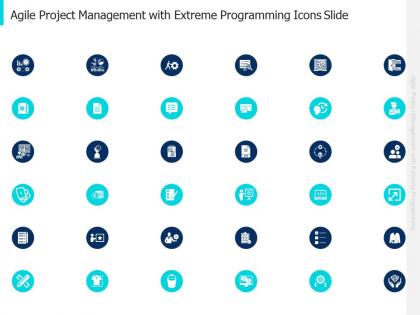 Agile project management with extreme programming icons slide