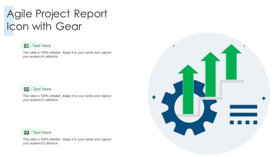 Agile project report icon with gear