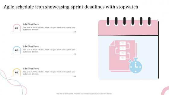 Agile Schedule Icon Showcasing Sprint Deadlines With Stopwatch