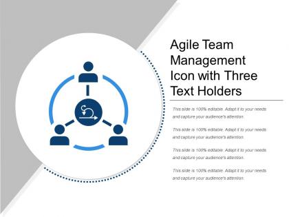 Agile team management icon with three text holders