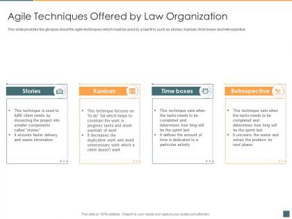 Agile techniques offered by law organization legal project management lpm