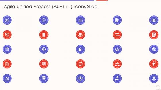 Agile unified process aup it icons slide