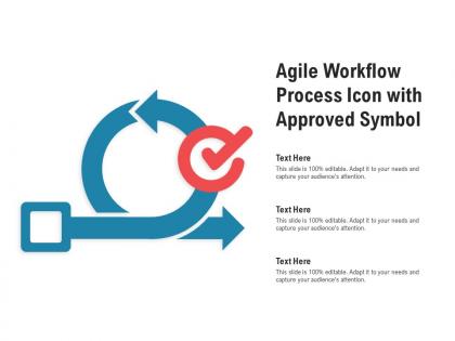 Agile workflow process icon with approved symbol