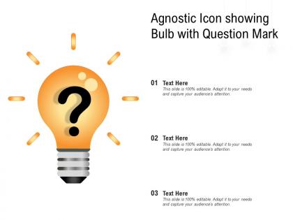 Agnostic icon showing bulb with question mark