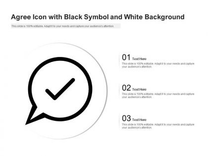 Agree icon with black symbol and white background