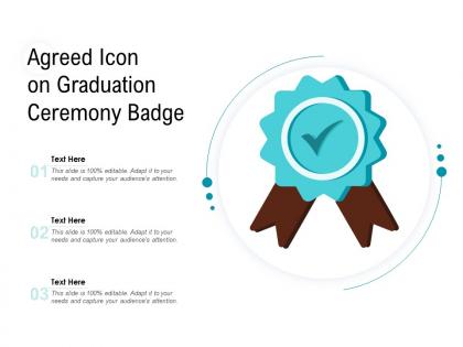 Agreed icon on graduation ceremony badge