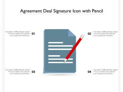 Agreement deal signature icon with pencil
