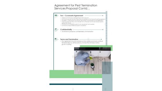 Agreement For Pest Termination Services Proposal Contd One Pager Sample Example Document