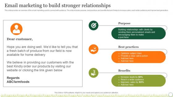 Agriculture Crop Marketing Email Marketing To Build Stronger Relationships Strategy SS V