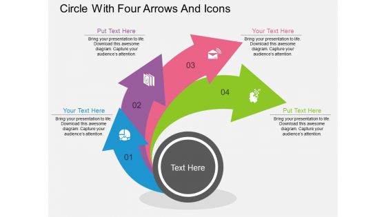 Ai circle with four arrows and icons flat powerpoint design