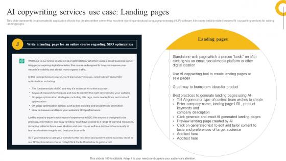 AI Copywriting Services Use Case Landing Pages AI Text To Image Generator Platform AI SS V