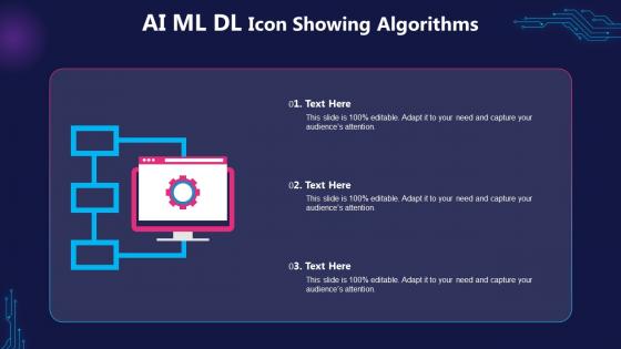 AI ML DL Icon Showing Algorithms
