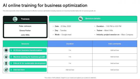 AI Online Training For Business Optimization