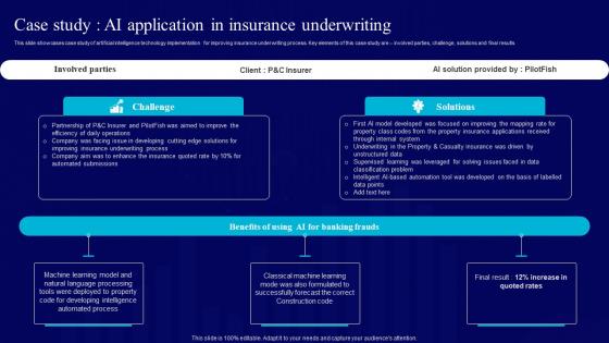 AI Use Cases For Finance Case Study AI Application In Insurance Underwriting AI SS V