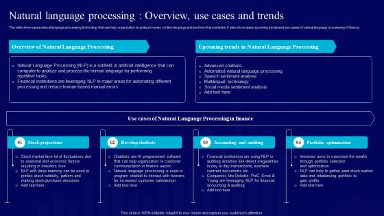 AI Use Cases For Finance Natural Language Processing Overview Use Cases And Trends AI SS V