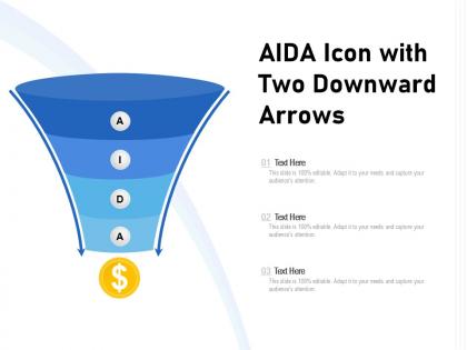 Aida icon with two downward arrows