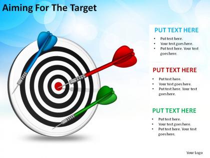 Aiming for the target bullseye with darts arrows business slides diagrams templates info graphics