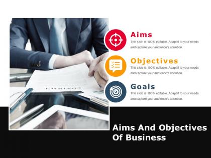 Aims and objectives of business powerpoint slide deck