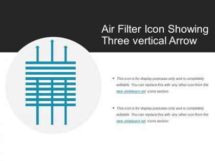Air filter icon showing three vertical arrow