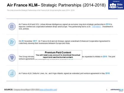 Air france klm strategic partnerships 2014-2018
