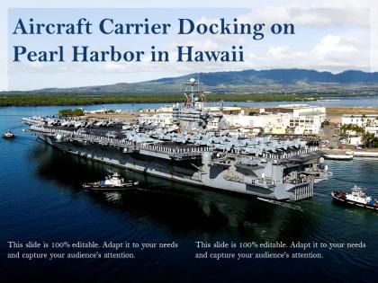 Aircraft carrier docking on pearl harbor in hawaii