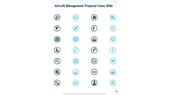 Aircraft Management Proposal Icons Slide One Pager Sample Example Document