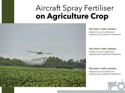 Aircraft spray fertiliser on agriculture crop