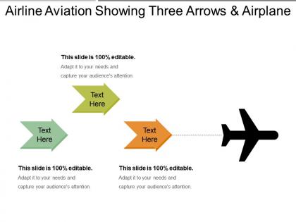Airline aviation showing three arrows and airplane