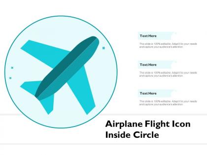 Airplane flight icon inside circle