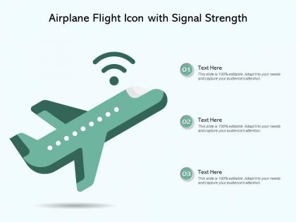Airplane flight icon with signal strength