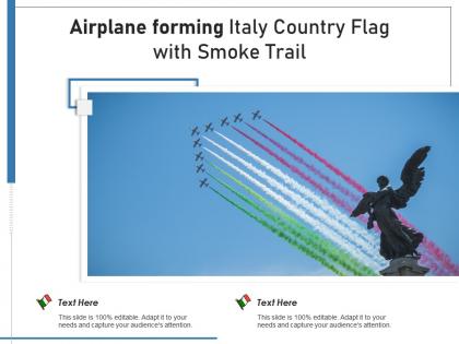 Airplane forming italy country flag with smoke trail