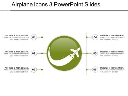 Airplane icons 3 powerpoint slides
