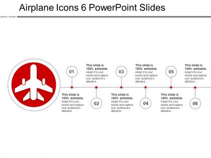 Airplane icons 6 powerpoint slides